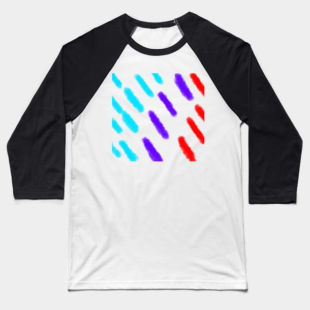 Colorful watercolor stripes art Baseball T-Shirt by Simplecooldesignss